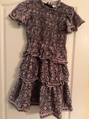 Girls' Amaki Border Print Smocked Dress SEA 12Y